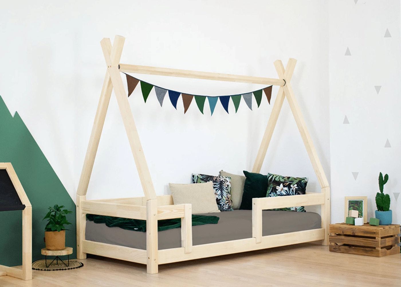 Montessori– Teepee Bed with Side Rails - WoodVibes